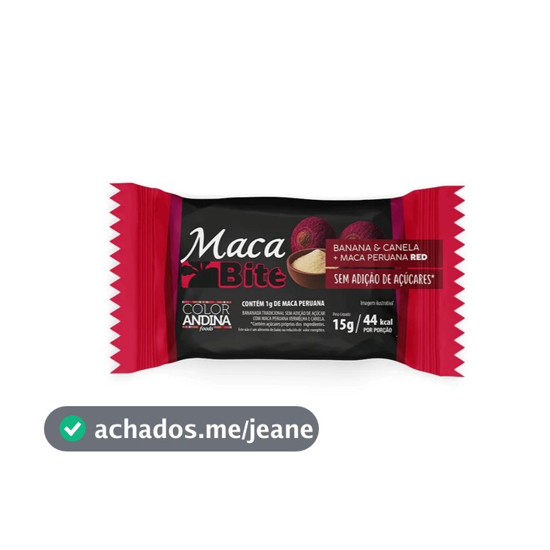 Barrinha Maca Red Maca Bite com Banana Diet Saudável 1 Un