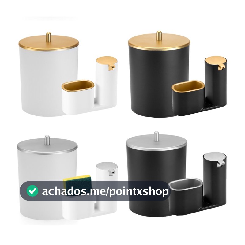 Lixeira Lixinho Lixo Pia Cozinha 5 Litros Dispenser Porta Sabão Detergente Luxo Moderno Arthi