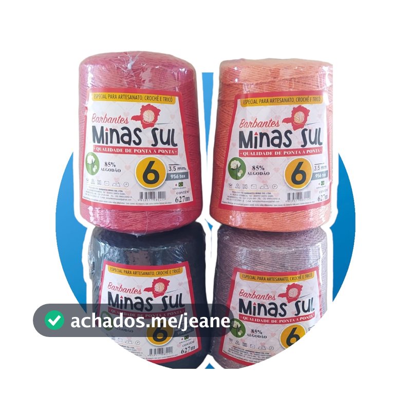 PROMOCAO 3 UN BARBANTES MINAS SUL 600G FIO 6 (1,8 KG) SUPER OFERTA