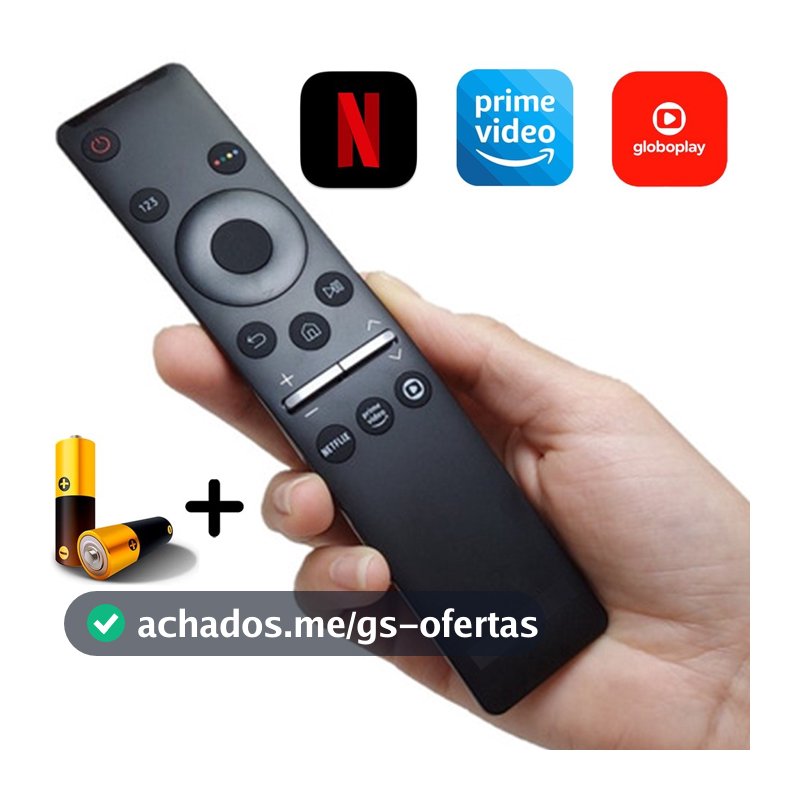 Controle Remoto compativel com Tv Samsung Smart 4K Led Universal Botão Aplicativos Netflix, Prime Video e GloboPlay