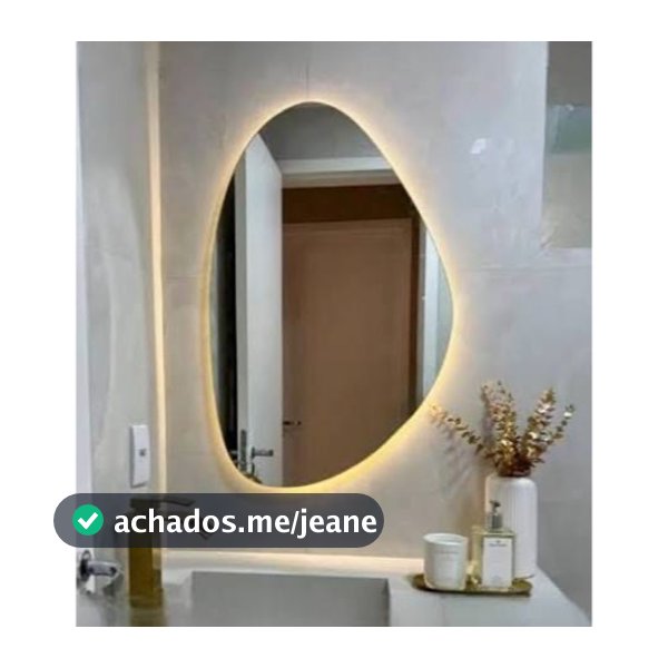 Espelho Orgânico Moderno 70X50  80x60  90X70 Lapidado Lindo Decorativo com SUPORTE ou LED