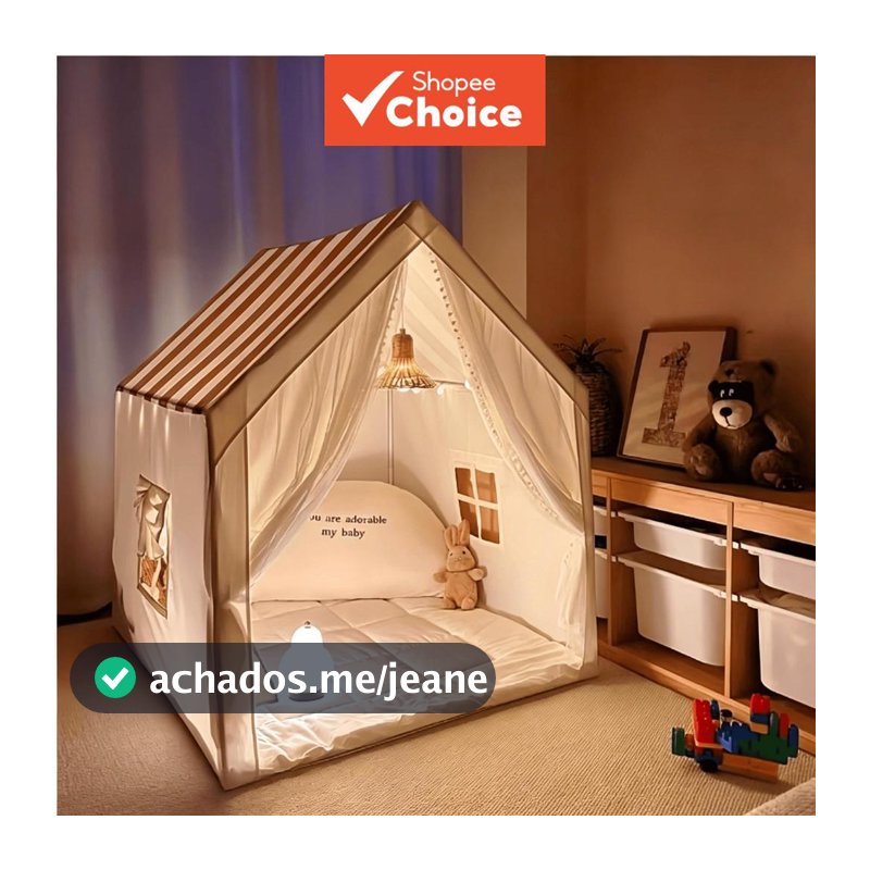 Playhouse Infantil Listrado Estilo Princesa , Lavável , Dobrável , Decoração Fresca , Barraca De Brincar Interna