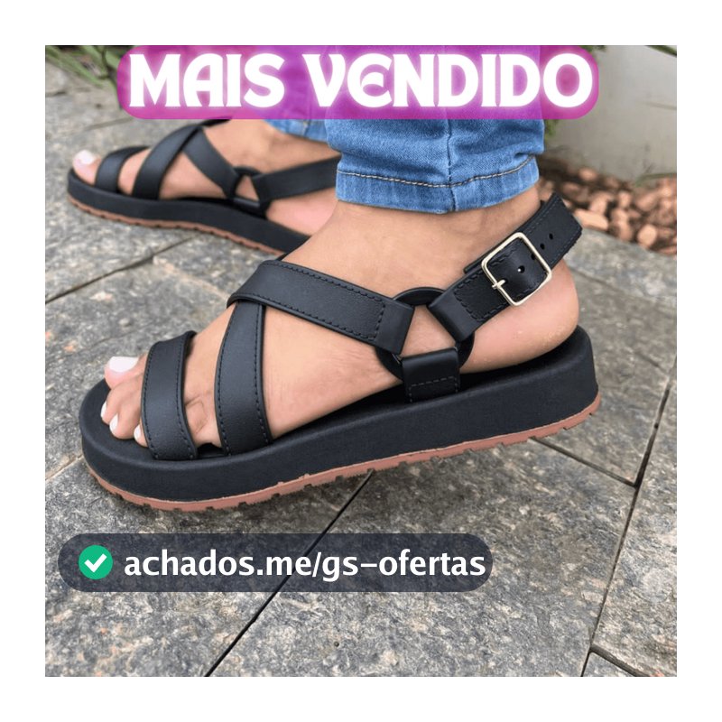 Sandalia Papete Feminina Casual e Confortável Leve e Macia com Tiras Cruzadas - Dunas