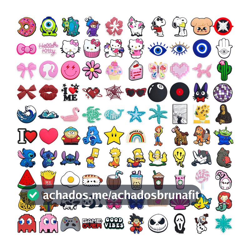 MEIDJ Encantos Para Sapatos 100 Decorações Animais De Desenho Animado Flores Oceano Comida Olho Padrão Acessórios