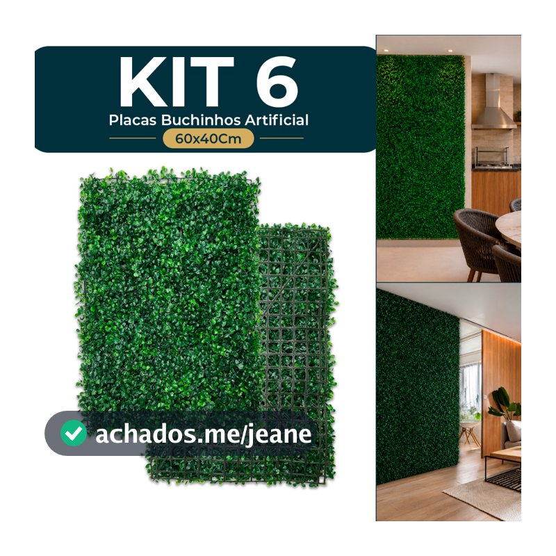 Kit Placas 40x60 Buchinhos Grama Artificial Jardim Vertical Parede Verde Muro inglês