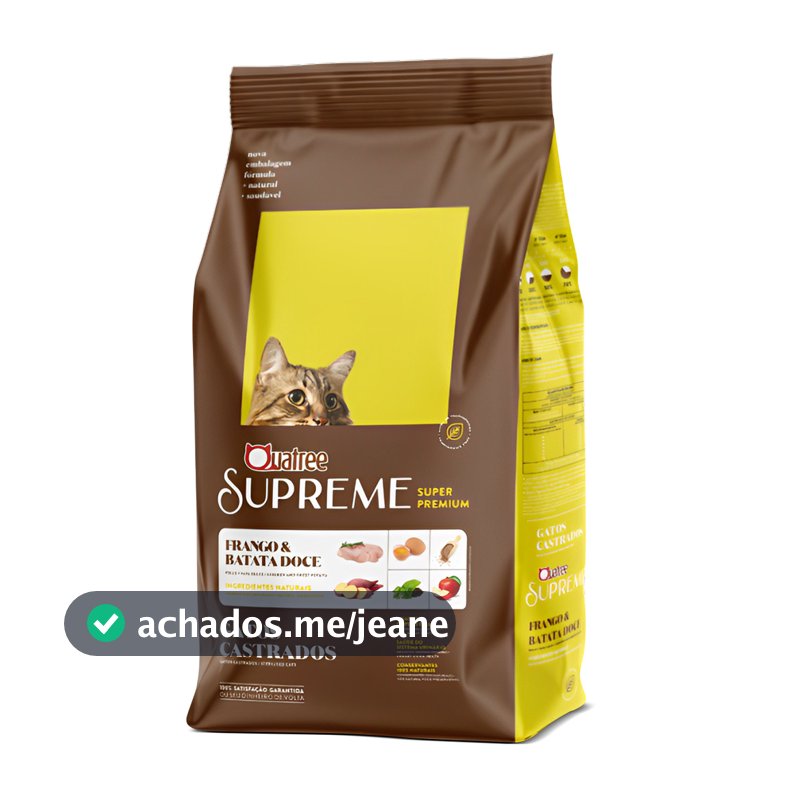 Ração Quatree Supreme Gatos Castrados Sabor Frango e Batata Doce 10kg