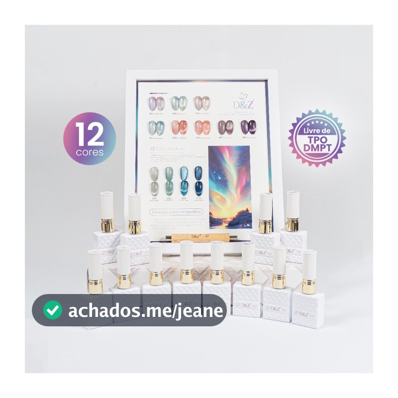 Coleção Aurora Magnética D&Z – 12 Cores de Esmaltes