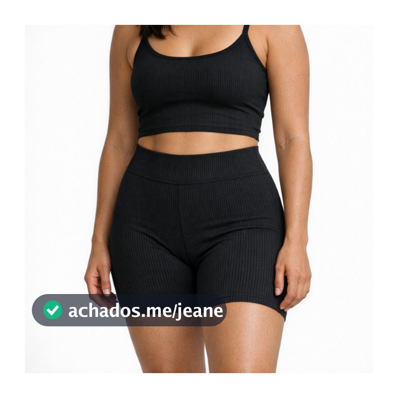 Short Feminino Fitness Canelado Poliamida Grossa Premium Treino