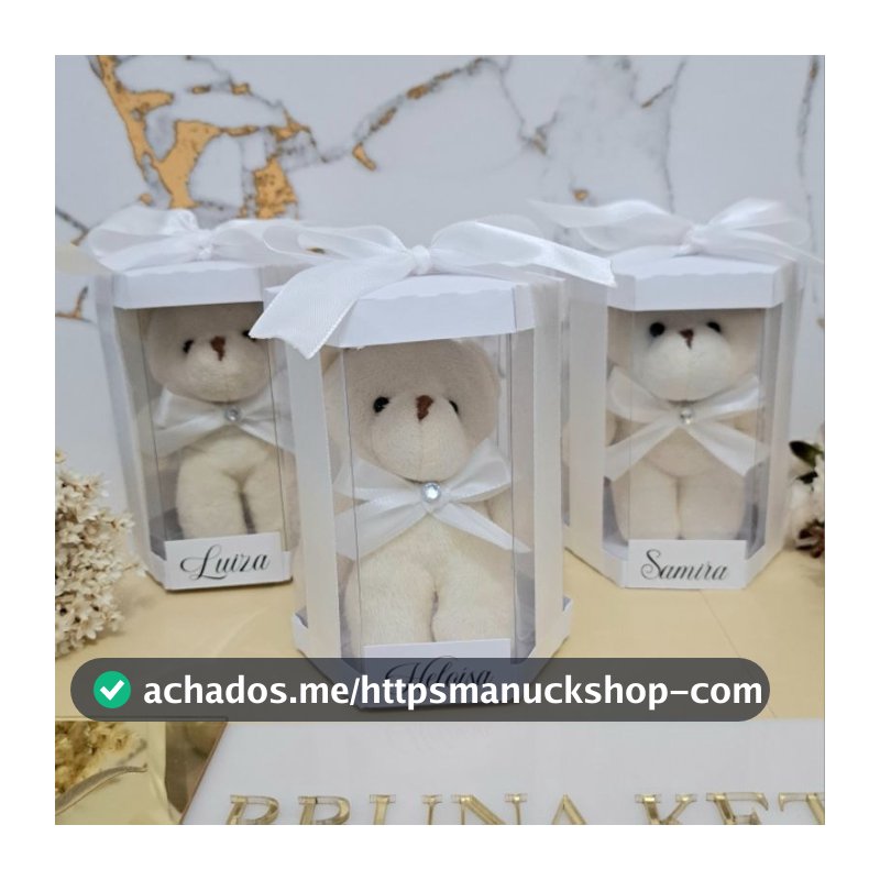 Caixa Convite para Daminha e Pajem com Ursinho 12CM Personalizado – Casamento, Nascimento e outras ocasiões