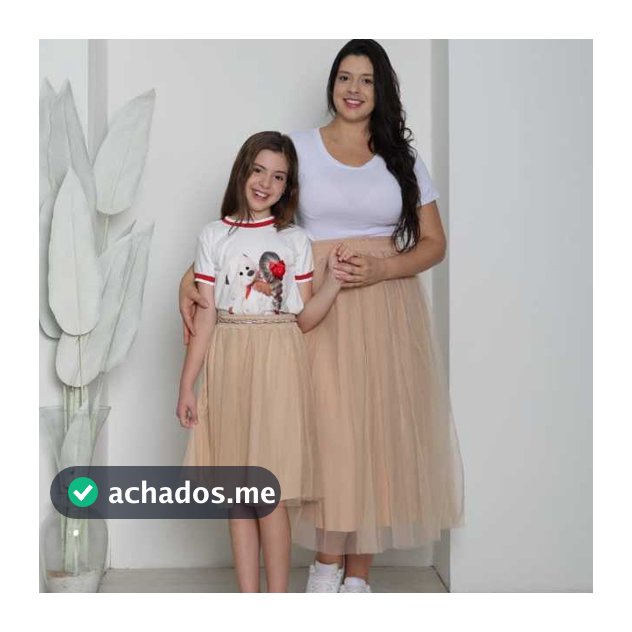 Saia Tule Infantil Liso Gode Femenina Moda Evangelica