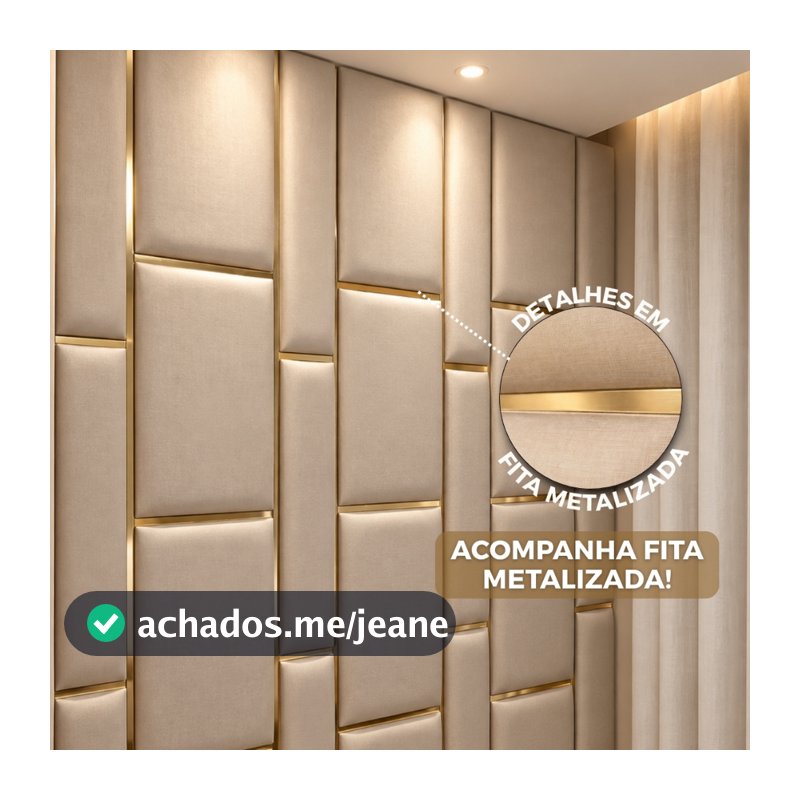 Kit Cabeceira de Cama Dominó Modulada Estofada Confortável Adesiva Cama Casal Queen e King