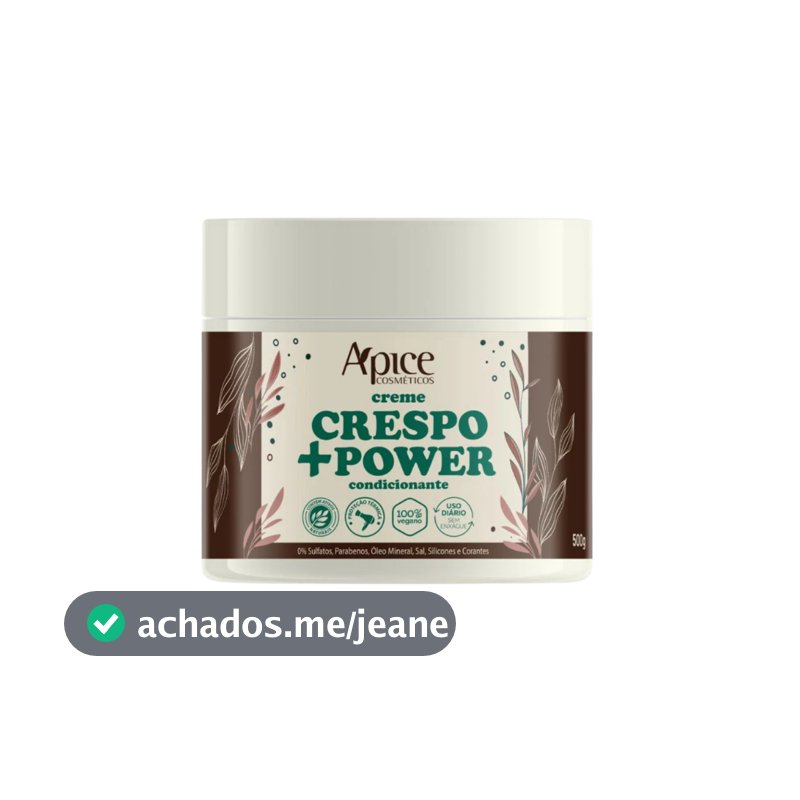 Creme de pentear Crespo +Power Apice 500g Definição dos cachos Brilho e suavidade
