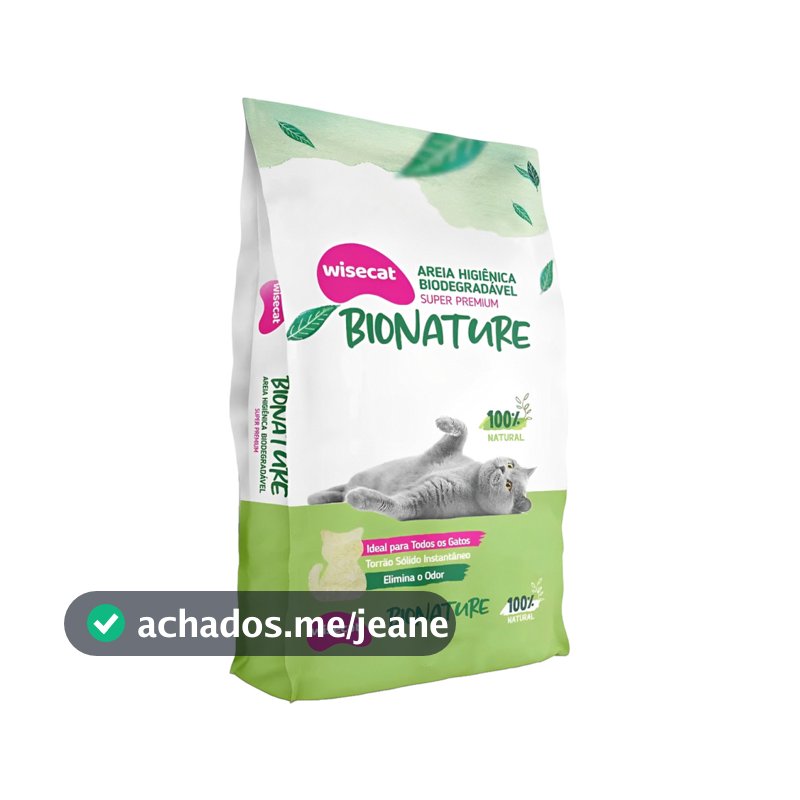 Areia Higiênica Wisecat Bionature 4kg - Super Premium