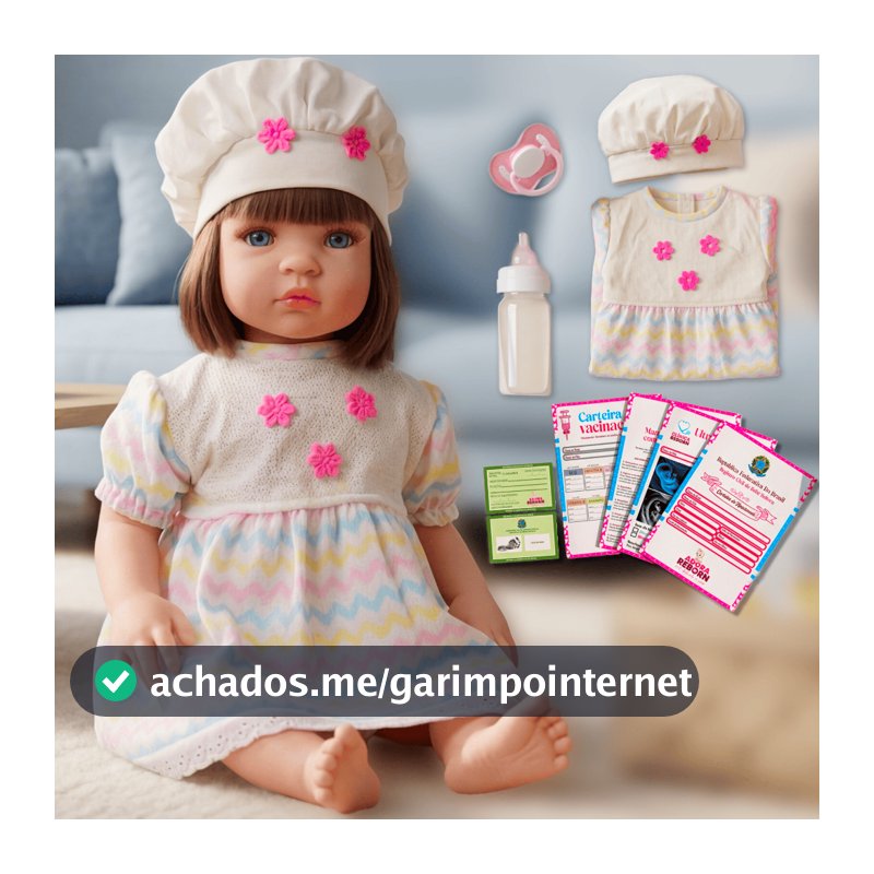 Bebê Reborn Boneca Realista Original Vinil Siliconado Vestido Arco-íris Pode Dar Banho Promoção