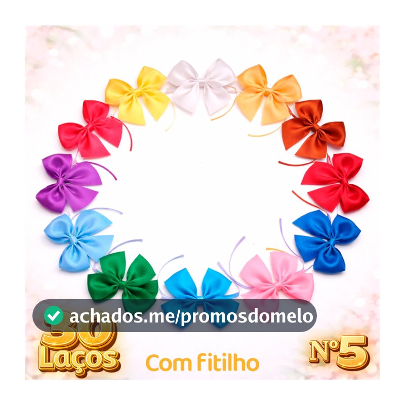 Kit Laços de Cetim com Fitilho Nº5 (5x5cm) – 30 | 60 | 100 Unidades – Pronto para Amarrar
