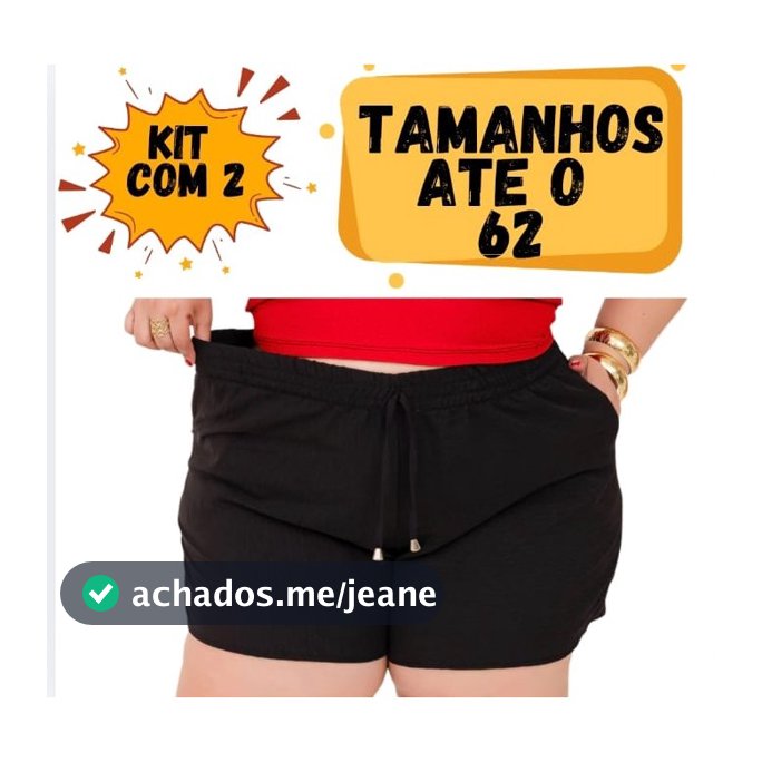 Kits 2 Shorts Crepe Dunas Feminino Plus Size