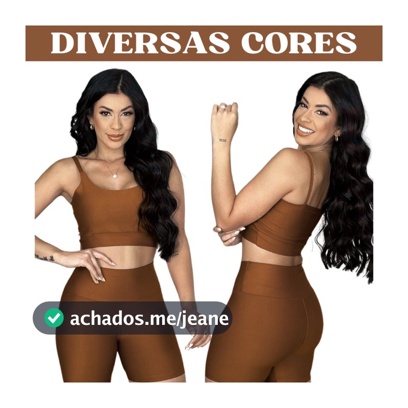 Conjunto femenino Short Cintura Alta e Top Zero Transparência Bojo Removível Suplex Power Feminino