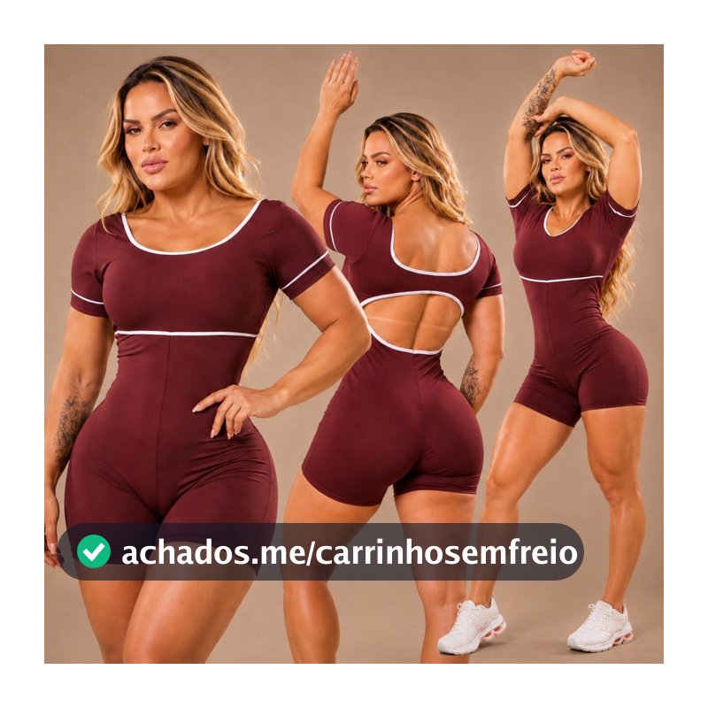 Macaquinho macacão Curto Short com mangas Fitness roupa de academia Feminino para treino