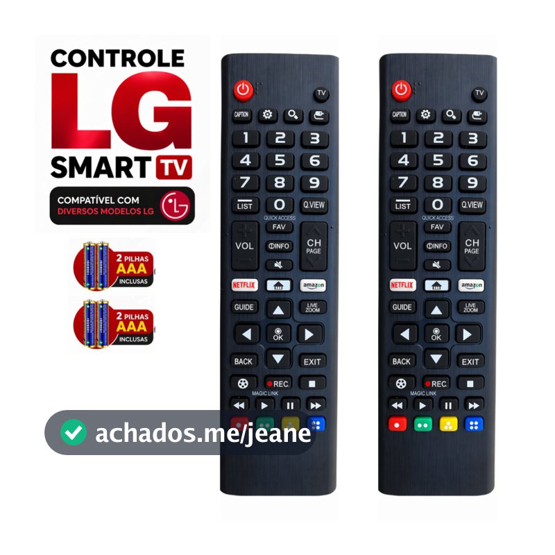Controle Remoto TV LG Smart com Netflix e Amazon