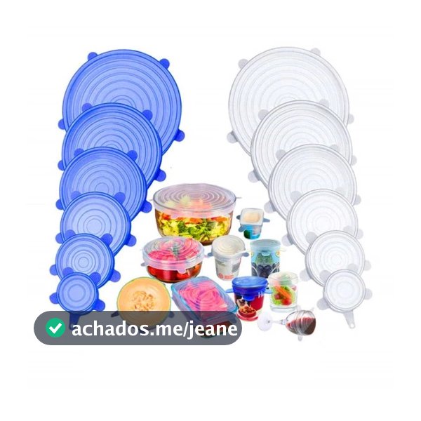 Kit 6 Tampas Panela Silicone Universal Reutilizável Elástica
