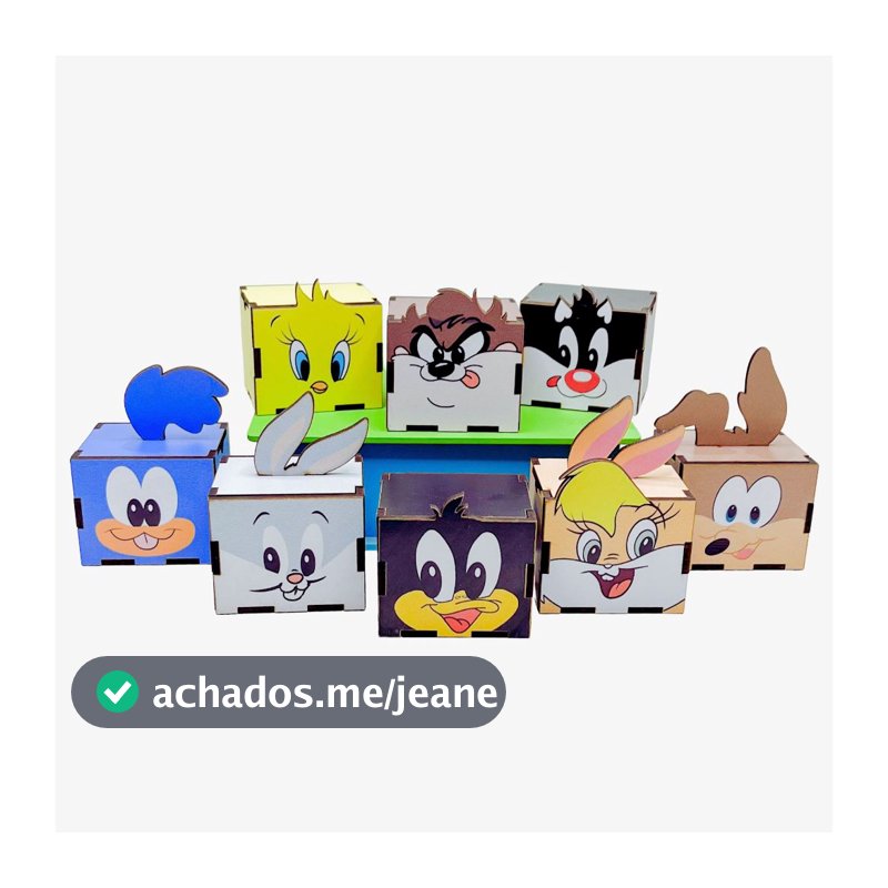 5/10/15/20PCS Mini Cubos Baby Looney Tunes em MDF - Lembrancinha Porta Bombom Caixinha