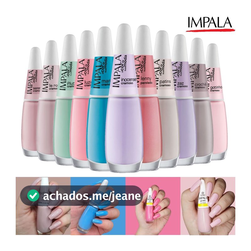 Kit 11 Esmalte Impala Tons Pasteis e Nude Cremoso Esmaltes Atacado