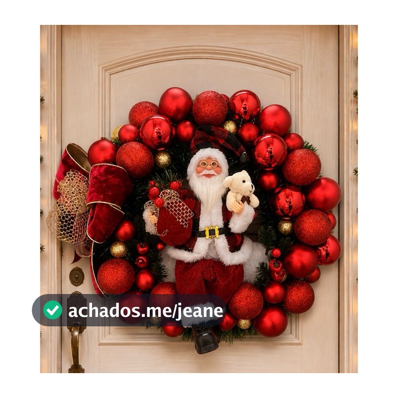 🎄 Guirlanda Natalina com Papai Noel e ursinho 🎅✨