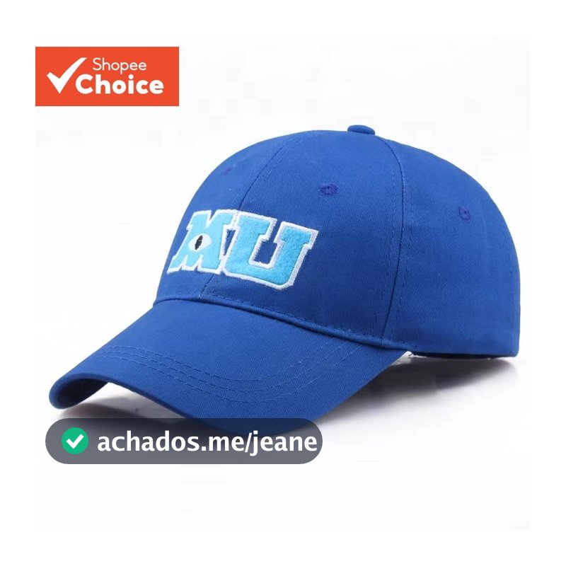 Boné De Beisebol Monster University MU School Emblem Sulley Single Eyed Mike Cartoon