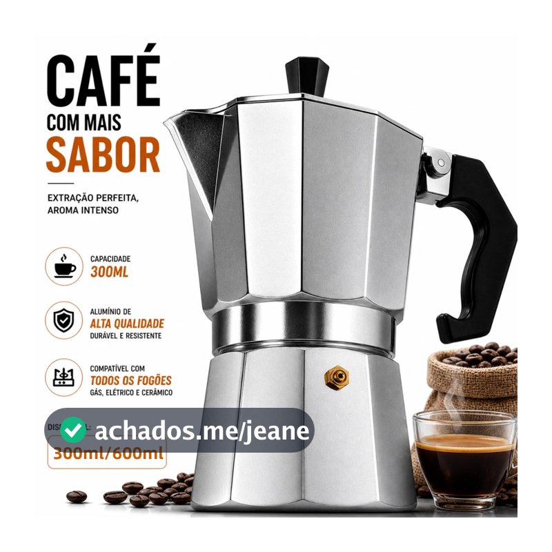 Cafeteira Italiana Inox Moka 3/6/9/12 Xícaras Alumínio Café Puro Vários Tamanhos