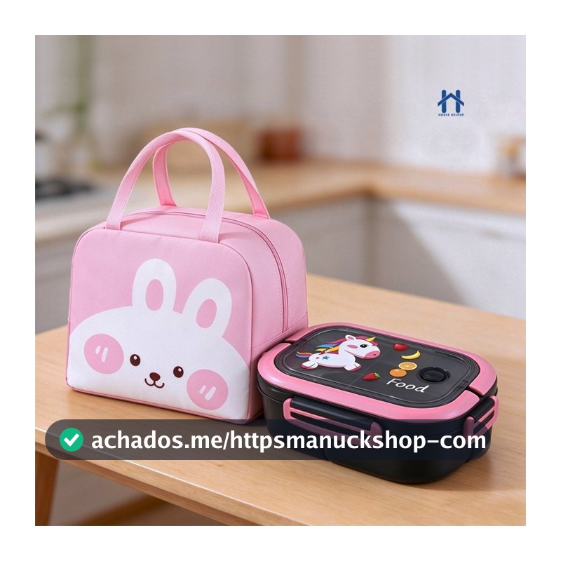 Bolsa Térmica Infantil para Marmita Quente e Frio Lancheira para Passeio e Escola