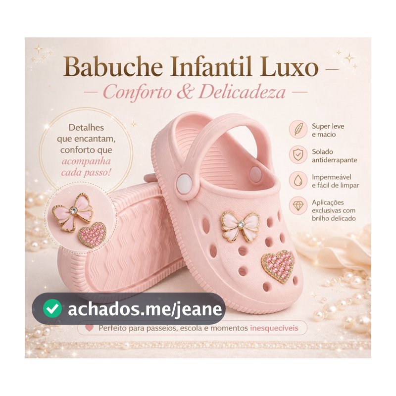 Sandália Babuche Infantil Menina Luxo com Bottons e Pingentes Brinde Promoção menina