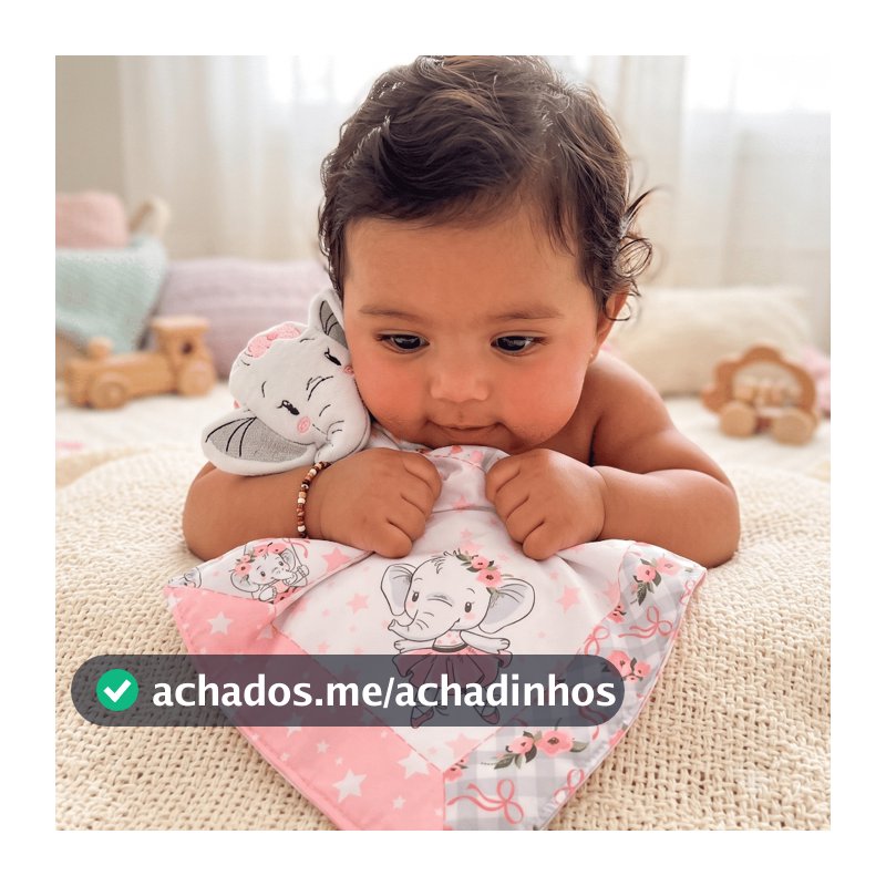 Naninha para Bebe Com Prendedor De Chupeta Plush Bordada Menina