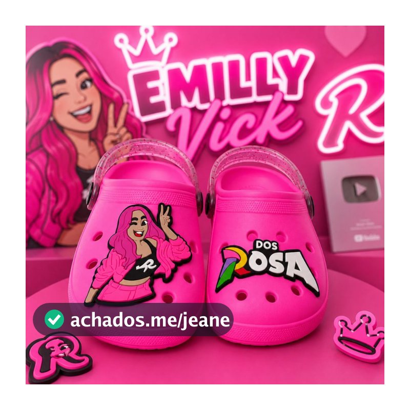 Babuche Infantil Menina Dos Rosa Emilly Vick Antiderrapante Macia Escola Divertido Eva Anatômico