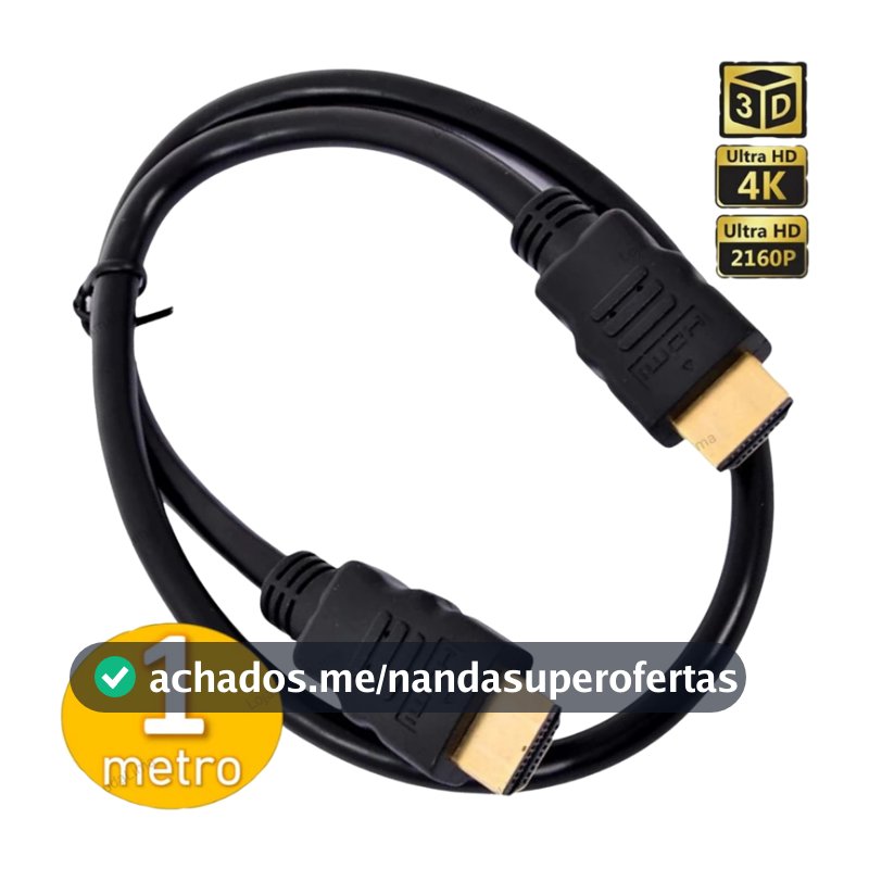 Cabo Hdmi 1 Metro 4k 3d Full Hd Para Tv Monitor Pc 1080p