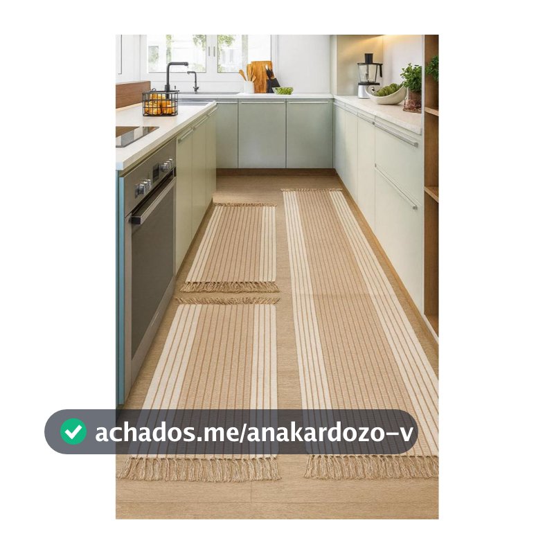 Jogo de Passadeira de Tear, Tapete de Cozinha, 3 Peças