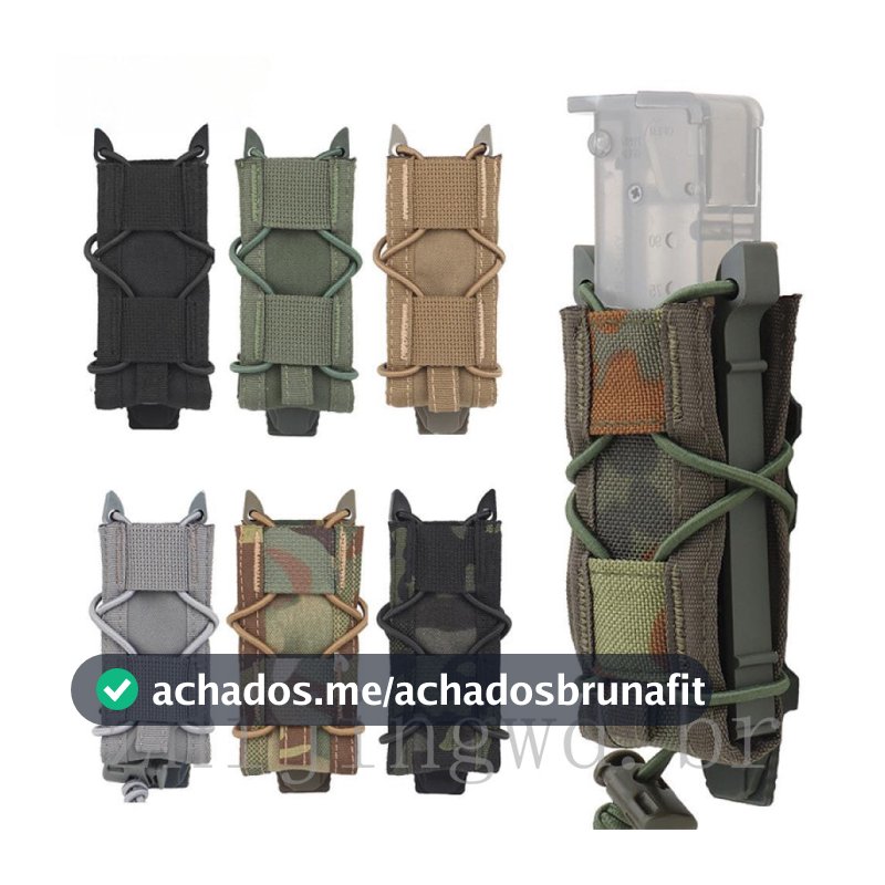 Porta Carregador Tático MOLLE de 9mm Suporte para Lanterna ao Ar Livre