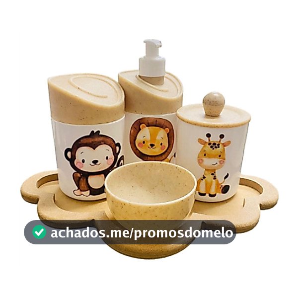 Kit Higiene Bebê Safari c/Bandeja Nuvem Crua