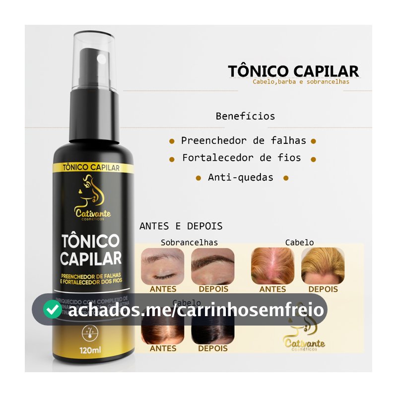 Tônico Capilar Cativante Cresce Cabelo Rapido e Sobrancelha Barba