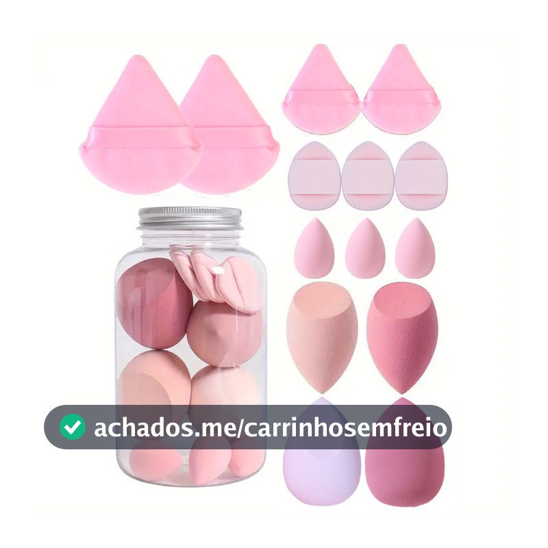 Conjunto De Sopro De Pó De 14 Unidades Macio E Adequado Para A Pele , Pode Ser Usado Molhado Ou Seco Criar Maquiagem De