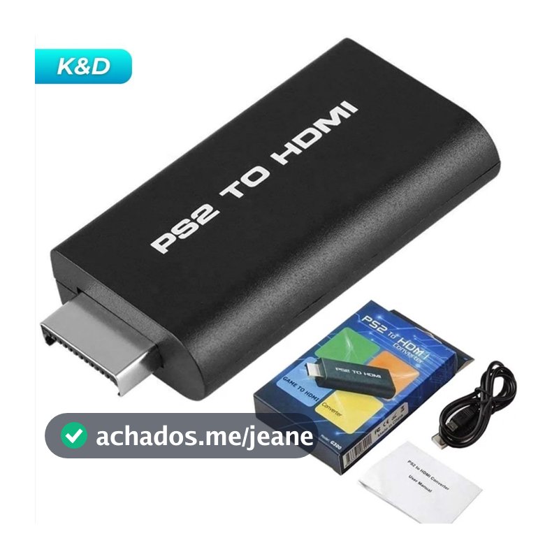 Adaptador Conversor Ps2 Audio Vídeo Av Para Cabo HDMI
