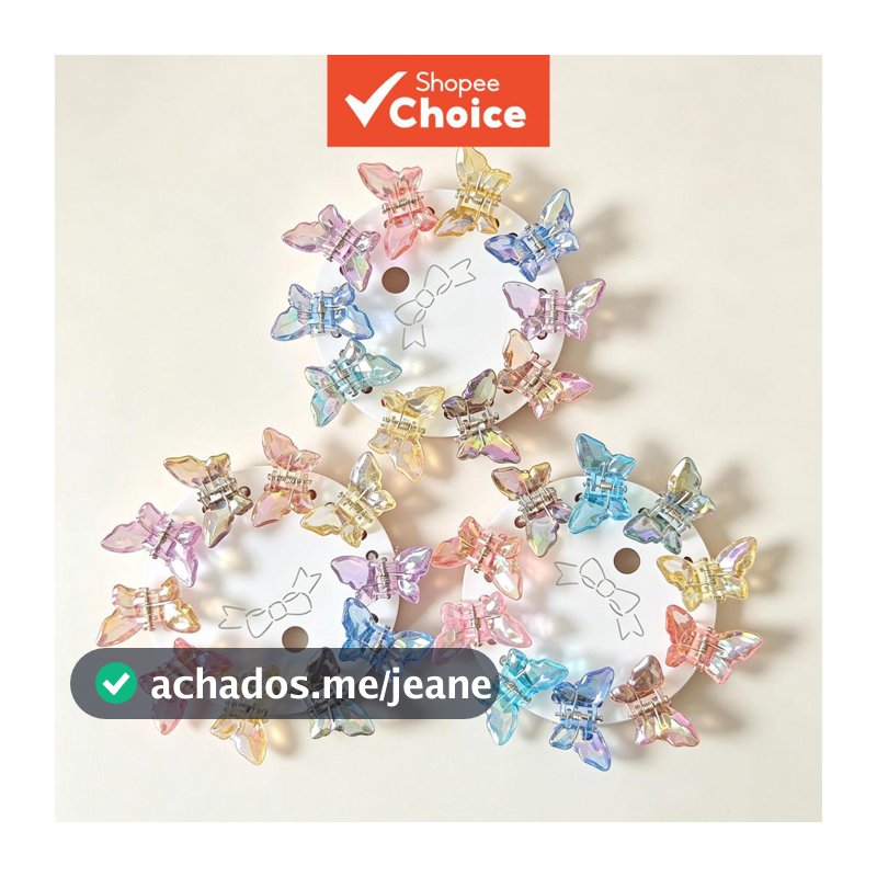 Conjunto De Clipes De Garra De Cabelo Pequenos De Borboleta Sereia Fada 30 Peças Com Cartão De Apoio , 5 Cores Gradiente