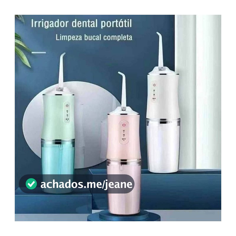 Irrigador Dental Oral Recarregavél 220ml Higiene Limpeza Bucal Portátil Limpador de Dente
