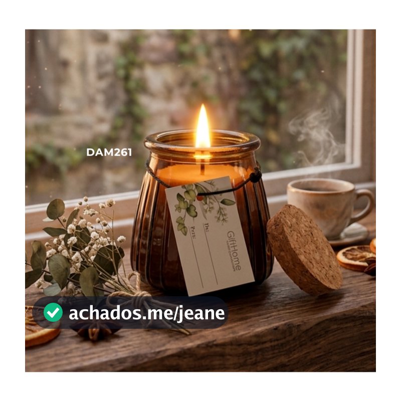 Vela Aromática Âmbar Lichia & Chá Branco 158g em Vidro Ambar Decorativo