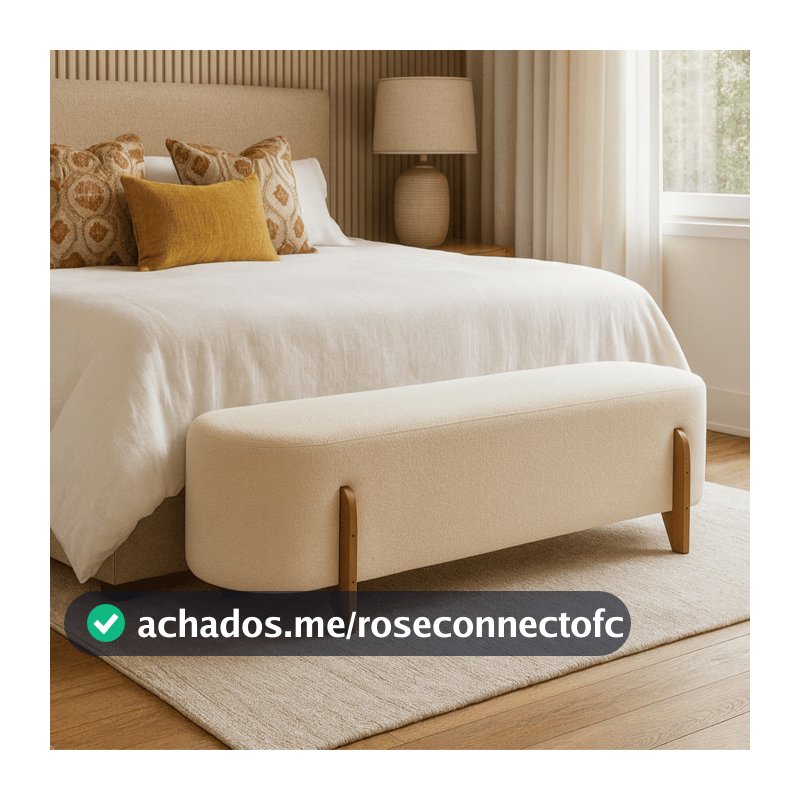 Recamier Orgânico Boucle Bege Banco Decorativo Quarto Sala Design Contemporâneo