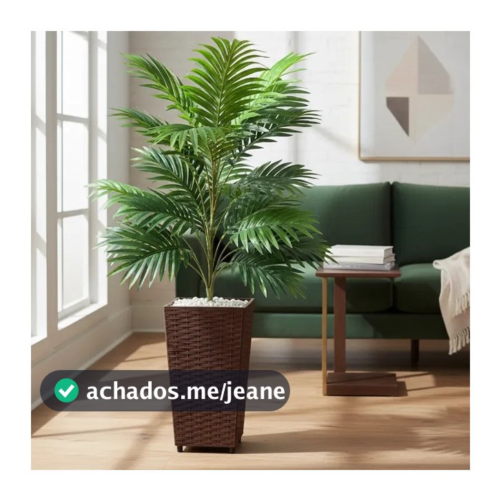 Planta Artificial Palmeira Areca Real Toque Com Vaso Decoração