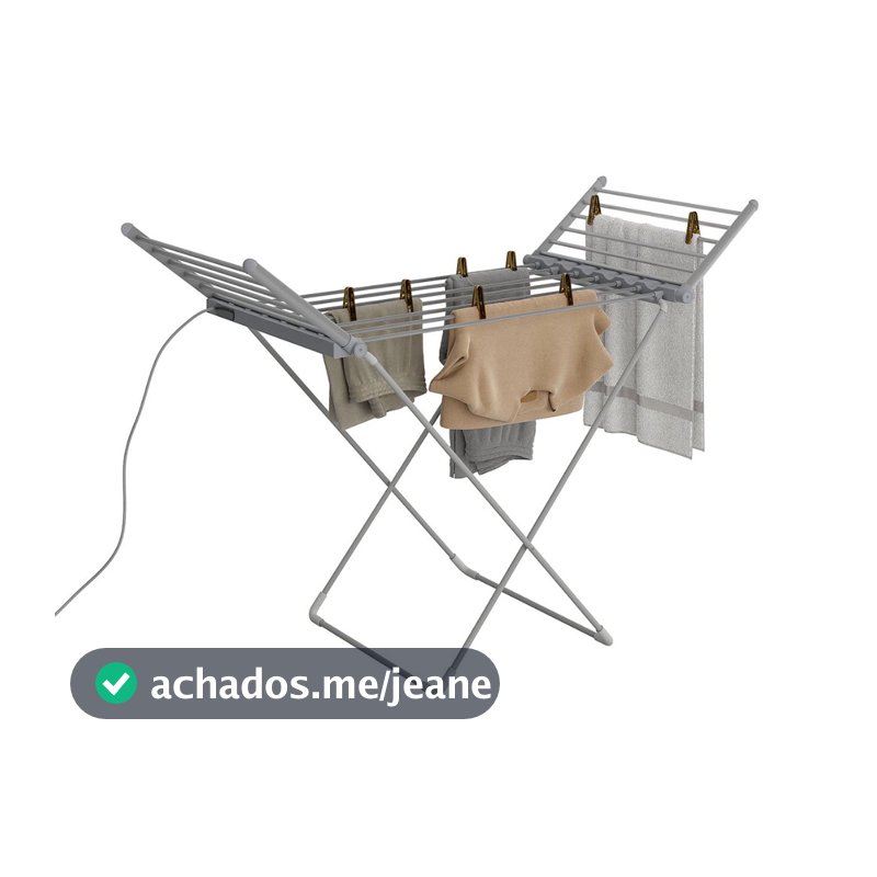 Varal Elétrico De Chão Fino Inox Toalheiro Aquecido Alumínio 140cm Prateado