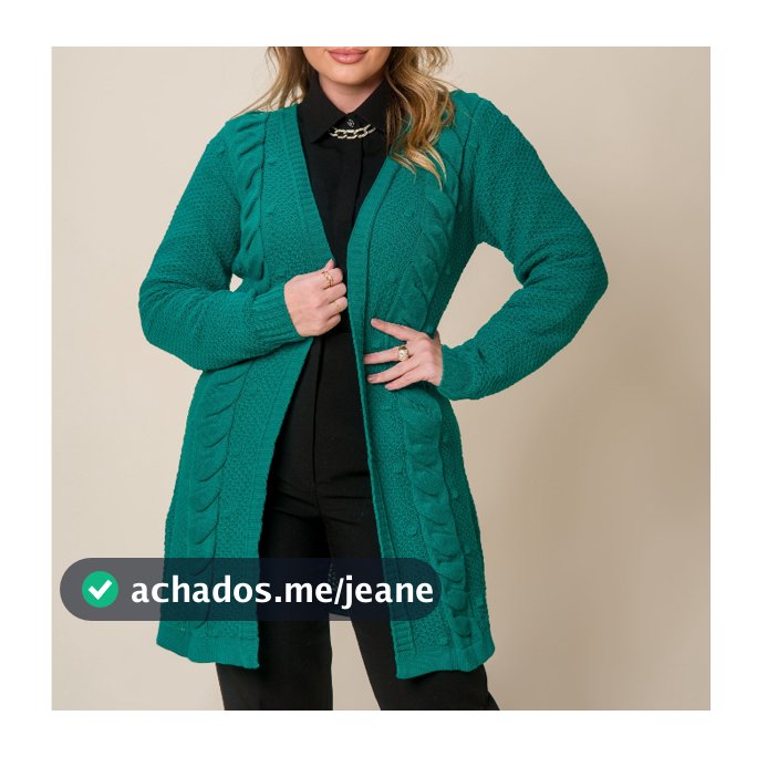 Casaco Sobretudo Tranças Feminino Manga Longa Kimono Frio Dia a Dia Tricot