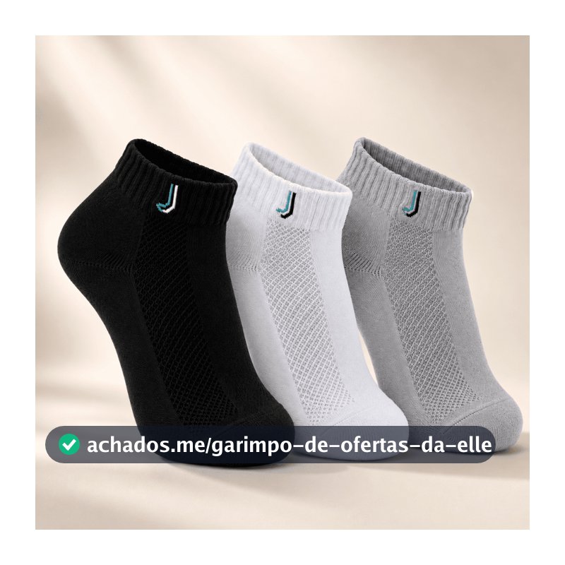 Kit 3 / 6 / 12 Pares de Meias Cano Curto Anti Chulé Com Algodão Premium Respirável Unissex