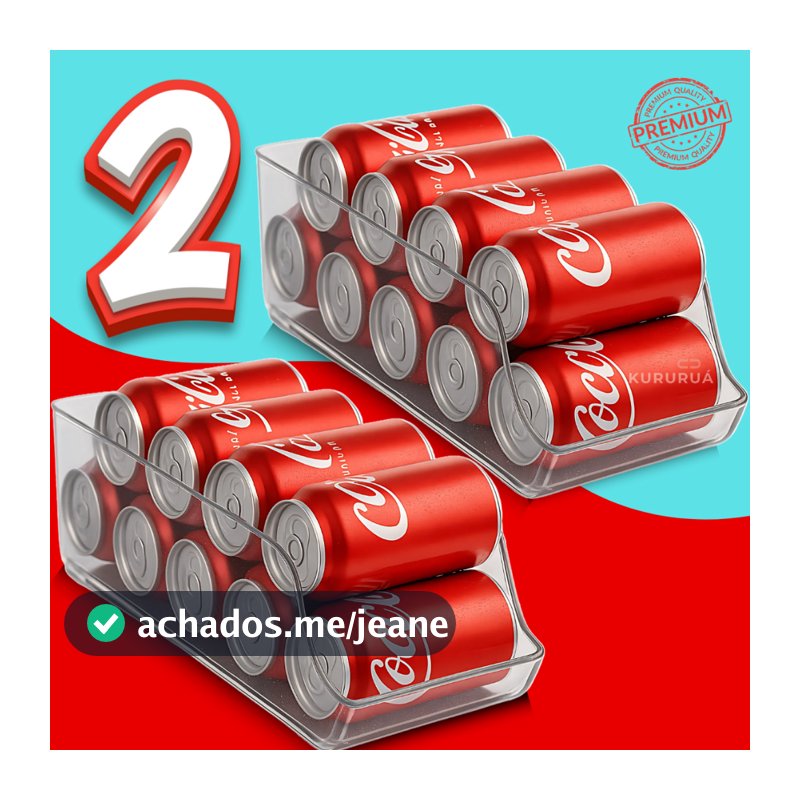 Organizador Porta Latas Geladeira Dispenser Acrilico Suporte Multiuso Armário Cozinha Dispensa 1 e 2 unidades