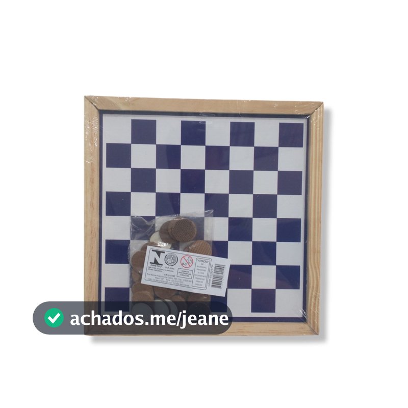 Jogo de Dama e Trilha 2 em 1 Tabuleiro Básico de Madeira 21x21 com Piões em MDF Diversas Cores Promoção